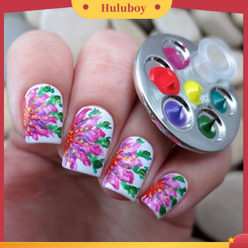 {In Stock} Palet Cincin Nail Art Free Hand Manicure Finger Palette Palet Pencampuran Makeup Kuku