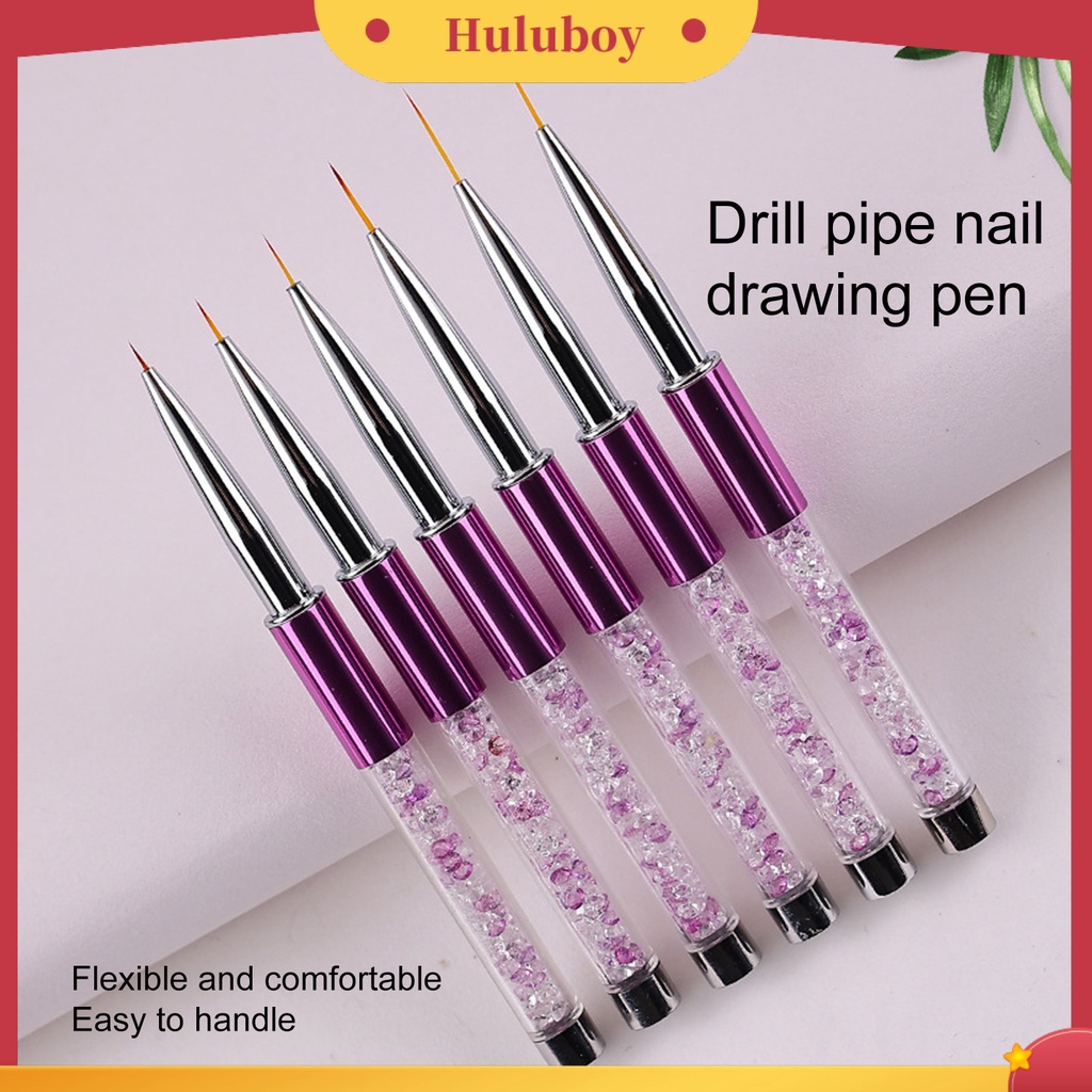 {In Stock} Kuas Nail Art Dengan Penutup Desain Ergonomis Manicure Pen UV Gel Painting Drawing Brush Untuk Penggunaan Rumah