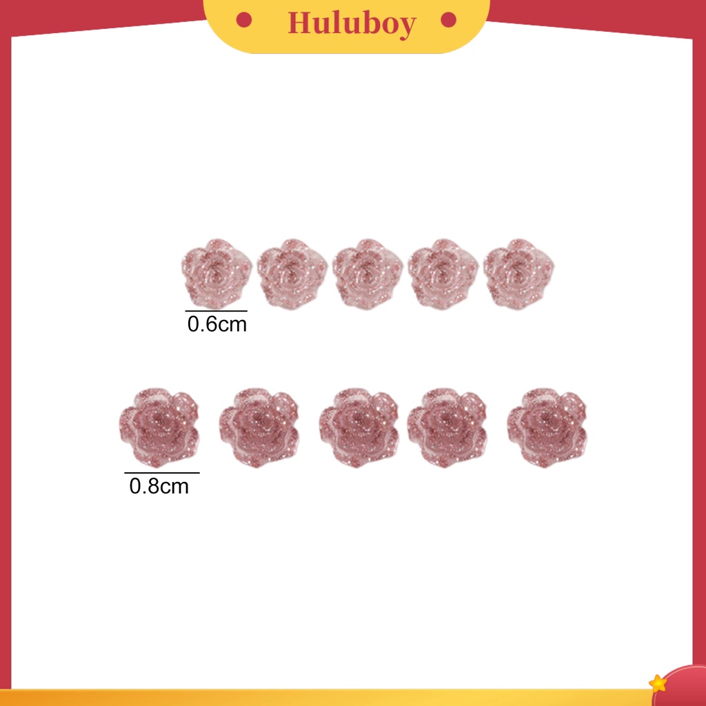 {In Stock} 50Pcs Kamelia Kuku Efek Visual Mengkilap Tiga Dimensi Glitter DIY Ornamen Kerajinan Manikur Kuku Mini 3D Untuk Manicurist