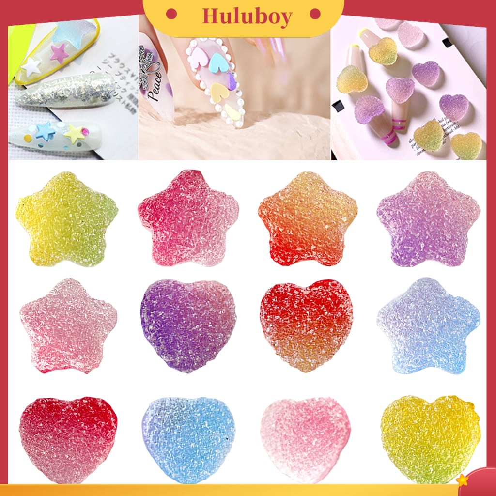 {In Stock} 10Pcs Dekorasi Kuku Hati Indah DIY Perhiasan Nail Art Clay Lembut Fondant Bintang Untuk Wanita