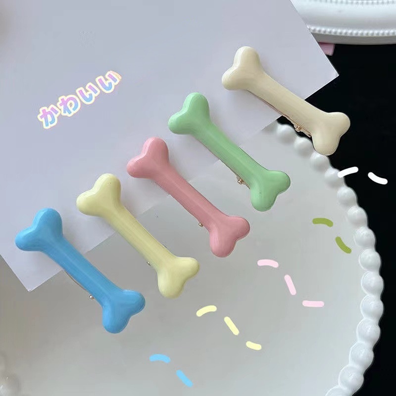 Klip Rambut Tulang Krem Manis Dan Imut Hati Gadis Kreatif Hiasan Kepala Minimalis Serbaguna