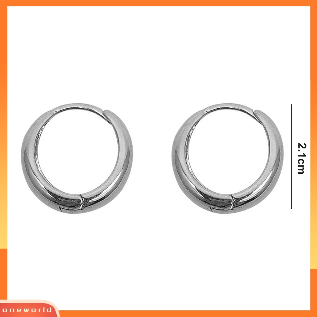 [OWR] 1pasang Anting Lingkaran Geometris Halus Tindik Kepribadian Electroplating Telinga Dekorasi Tebal Minimalis Tetesan Air Hoop Earrings Perhiasan Aksesori