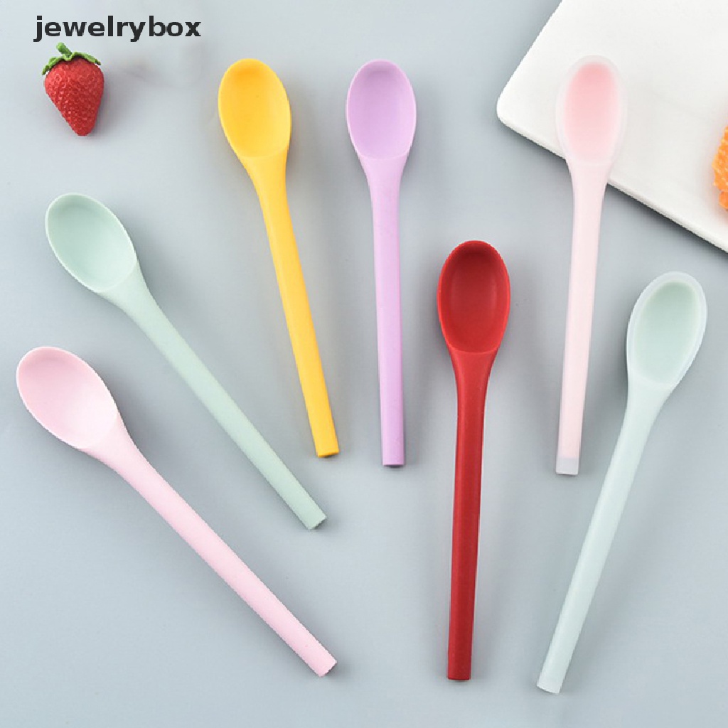 [jewelrybox] Multi Purpose Silicone Spoon Gagang Panjang Sendok Sup Nasi Pencampuran Dessert Ice Cream Spoon Sendok Teh Sendok Kopi Peralatan Makan Dapur Butik