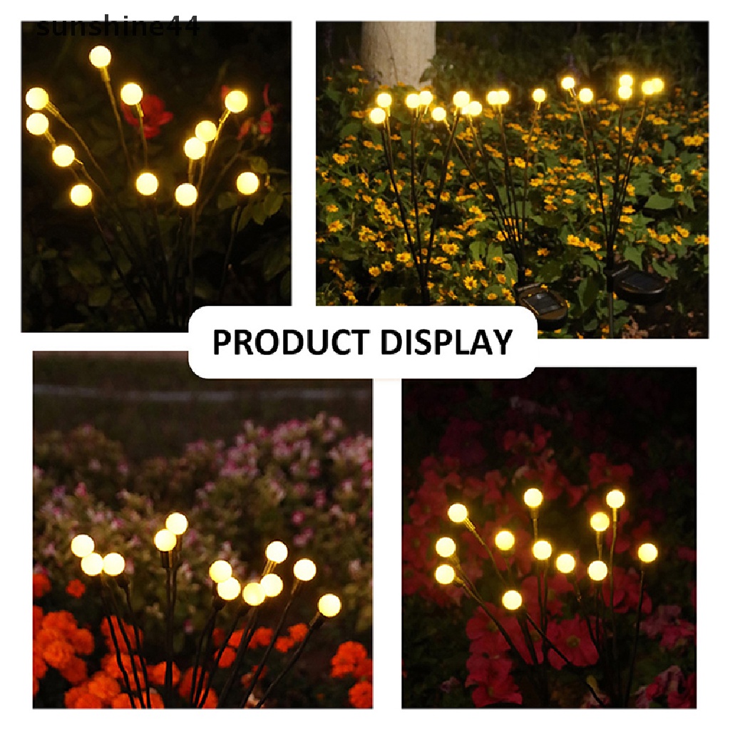 Sunshine Solar LED Outdoor Light Taman Hias Rumput Lanskap Lampu Lantai Firefly Lamp ID