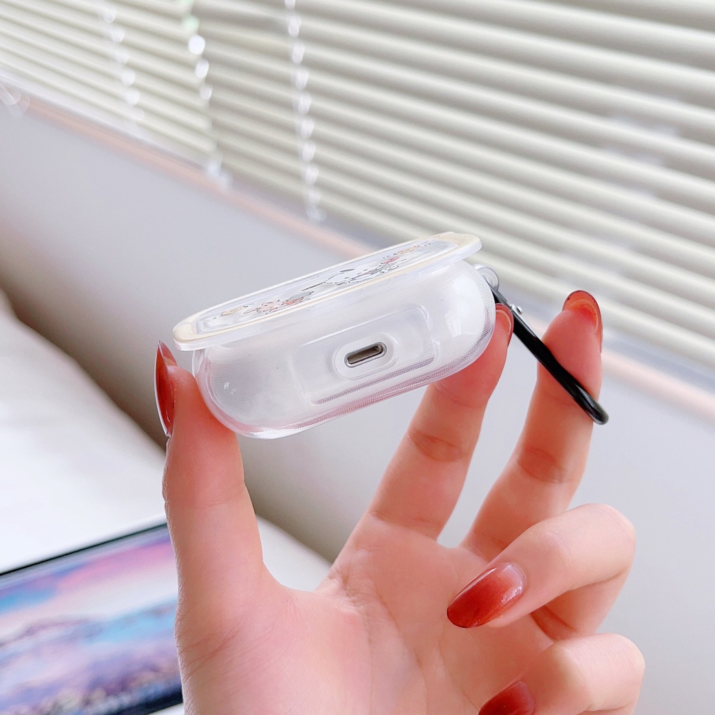 Casing Kartun Transparan Bunga Baru Kompatibel Untuk Airpods1 2 3 Pro Pro2 Casing Pelindung TPU