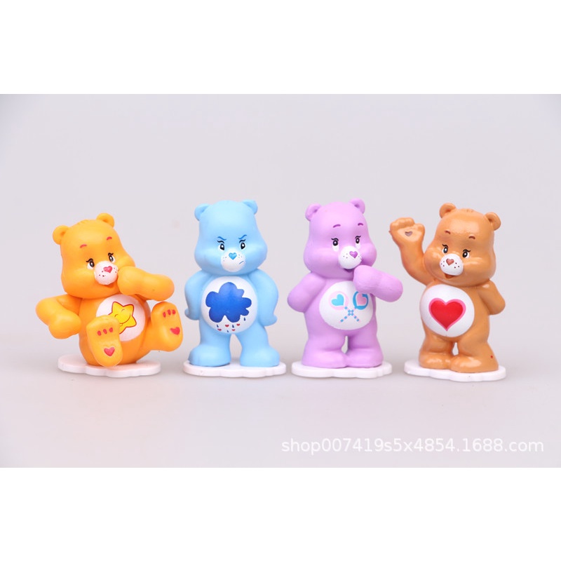 12pcs Carebears figure Dekorasi Kue model Mobil Beruang Warna-Warni