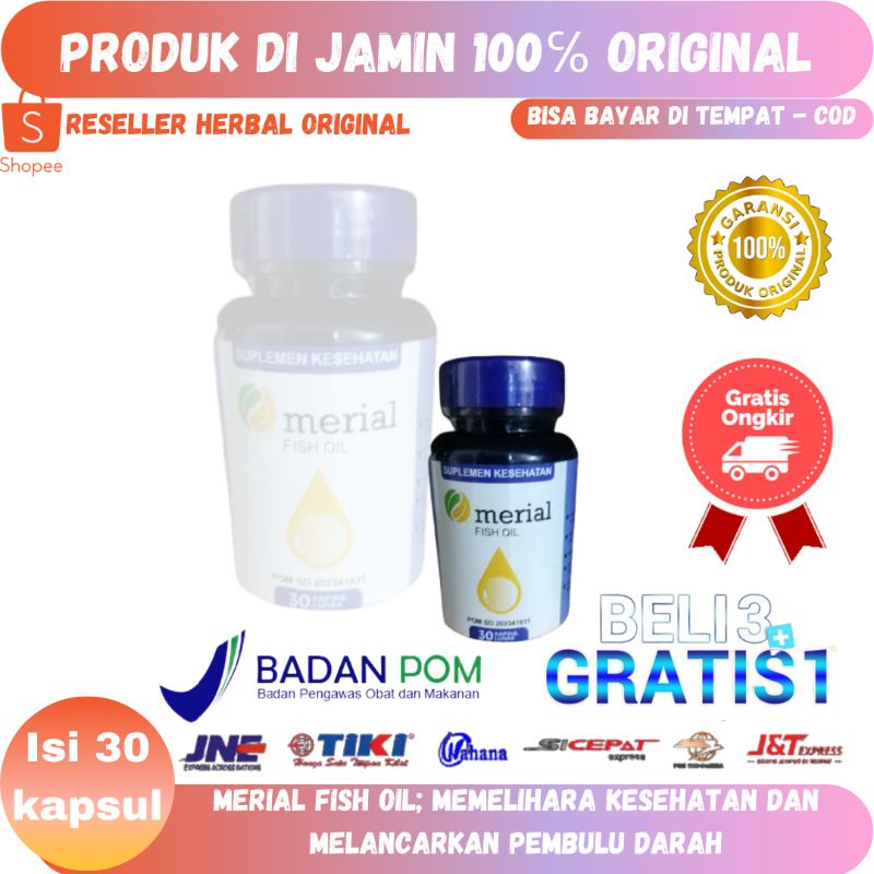 100% ORIGINAL MERIAL fish oil suplemen kesehatan tubuh herbal
