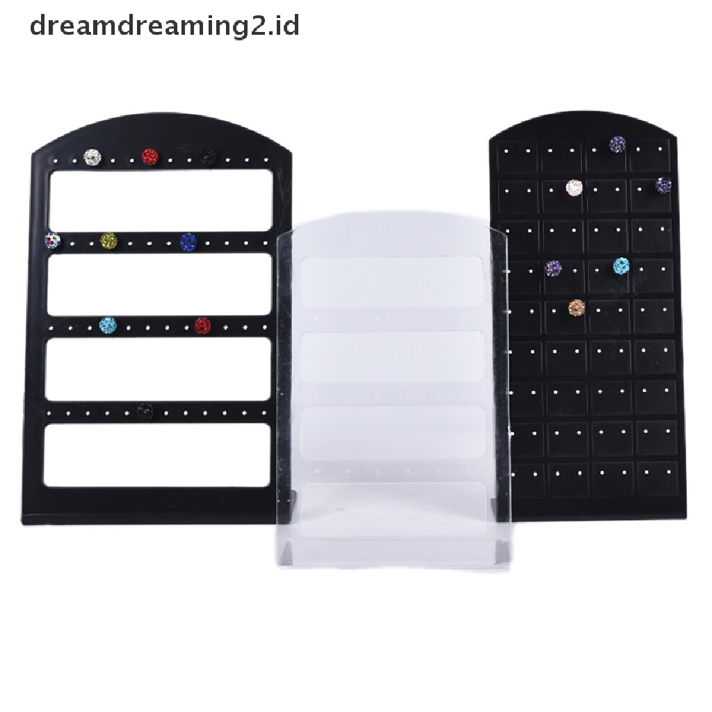 (hot) 24 /48/72Lubang Tempat Organizer Perhiasan Stand Plastik Anting Display Show Case//