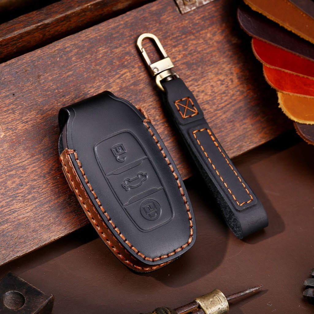 Kulit Asli Case Kunci Mobil Cover Fob Shell Untuk Hongqi H5 H7 H9 HS5 HS7 E-HS9 Car Key Case Aksesoris Mobil