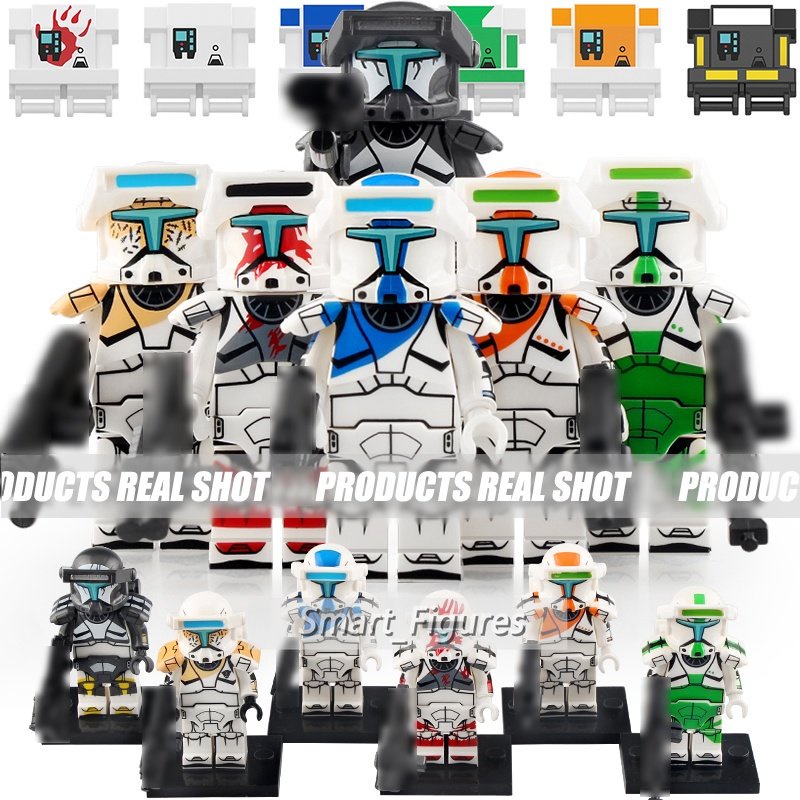 Star Wars Set Seri Mini Figure Biru Dan Putih Porcelain Clone Legion Stormtrooper Republik Commando Puzzle Rakitan Blok Bangunan Mainan