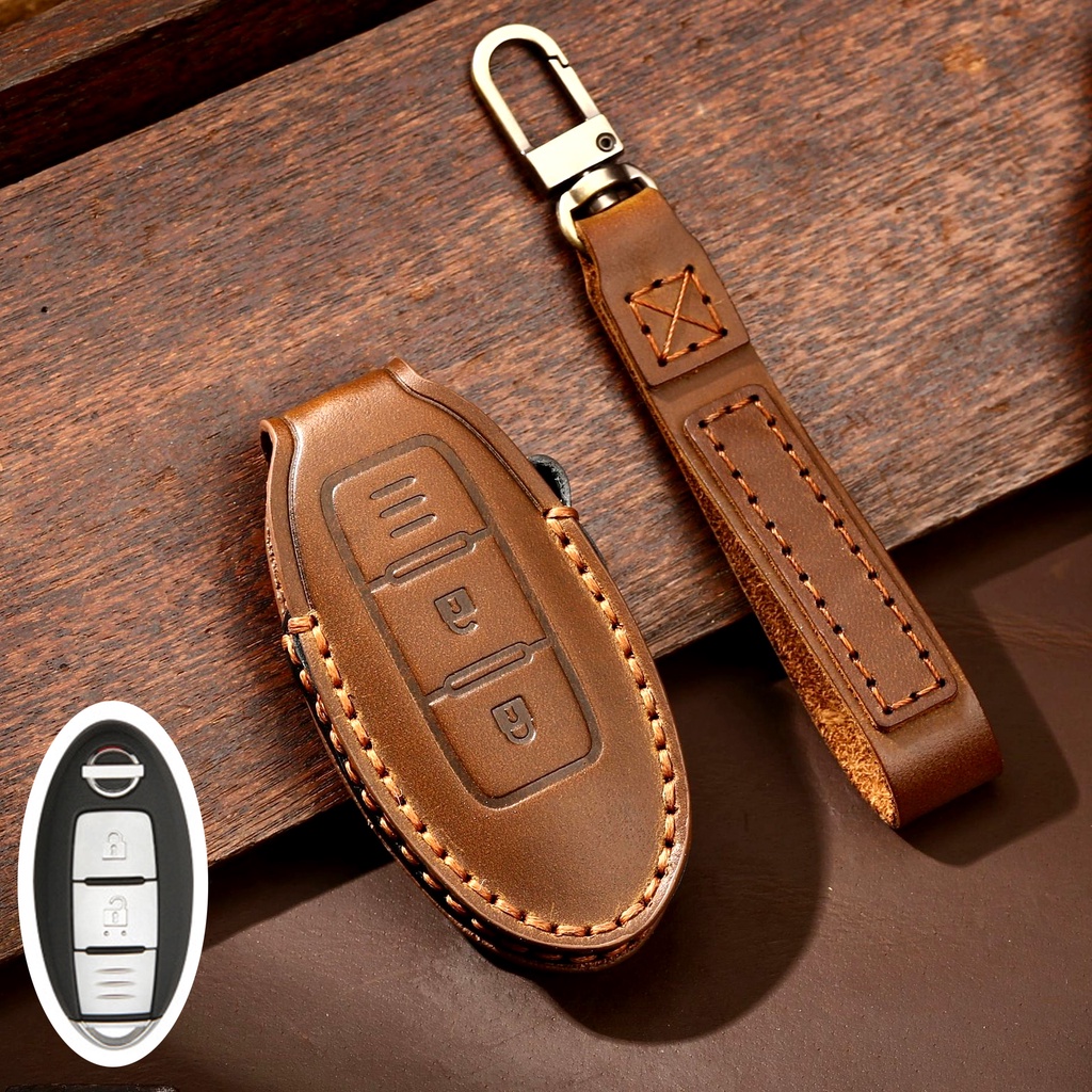 Kulit Case Kunci Mobil Fob Cover Keychain Untuk Nissan Qashqai Juke J10 J11 X-Trail T32 T31 Kicks Tiida Pathfinder Note Untuk Infiniti