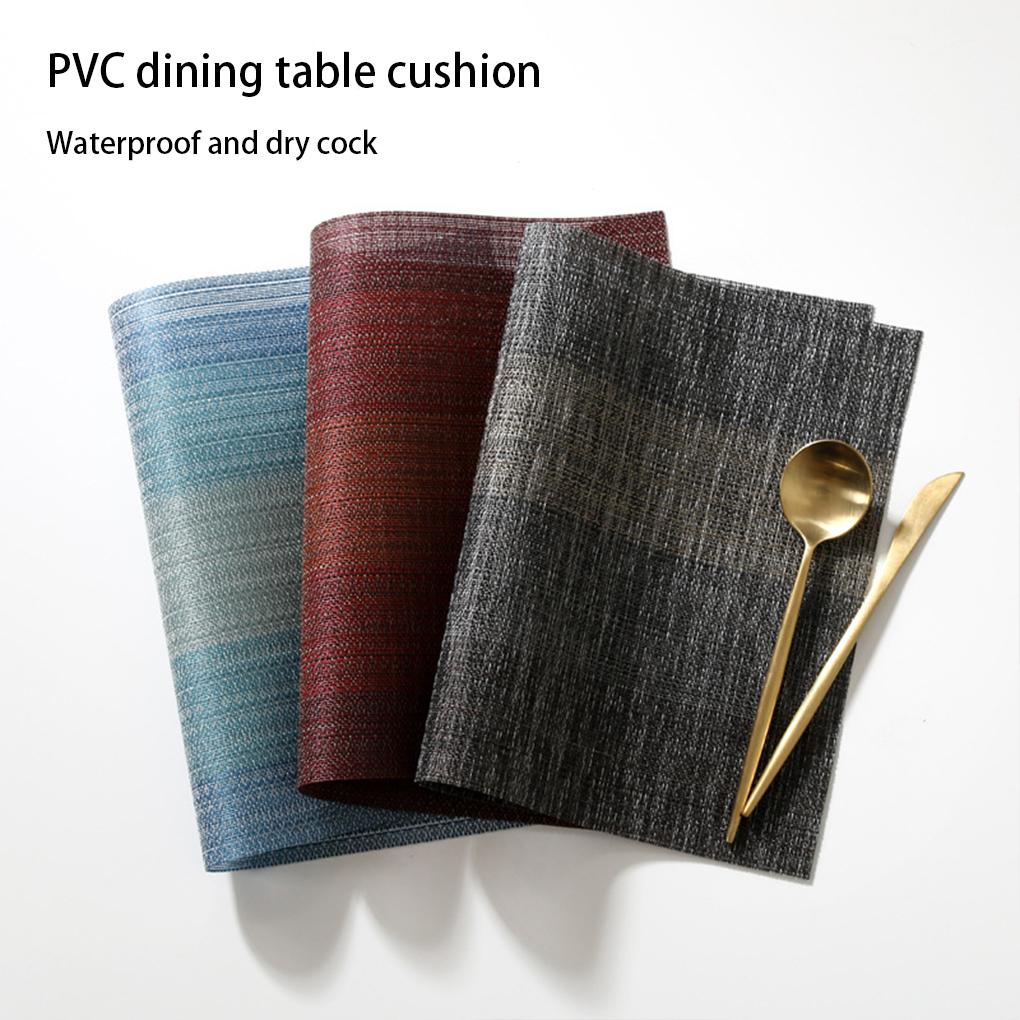 Japanese Style PVC Anyaman Table Mat Tatakan Coaster Cup Dish Mat Persegi Panjang Anti Selip Waterproof Alas Rumah Hotel