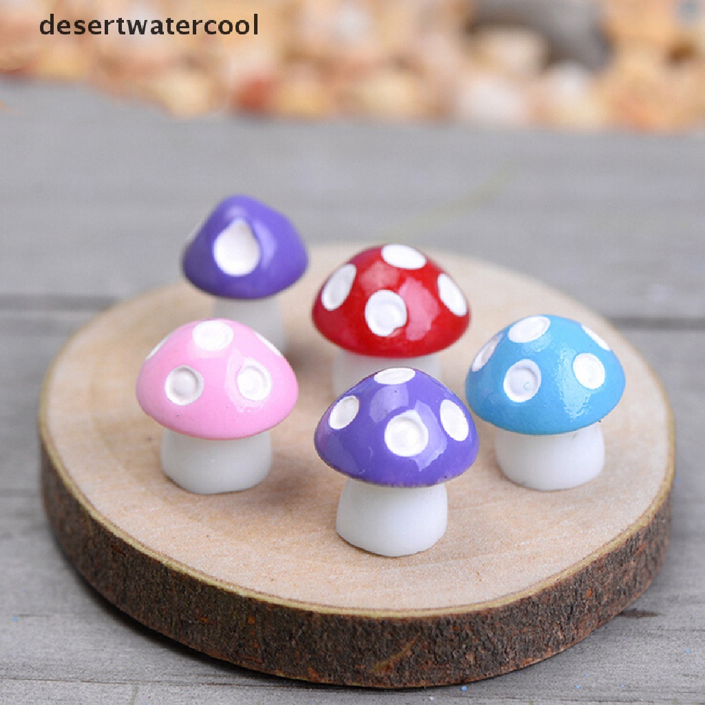 Deid 10/20pcs Ornamen Taman Jamur Mini Lucu Miniatur Pot Tanaman Rumah Boneka Peri Martijn