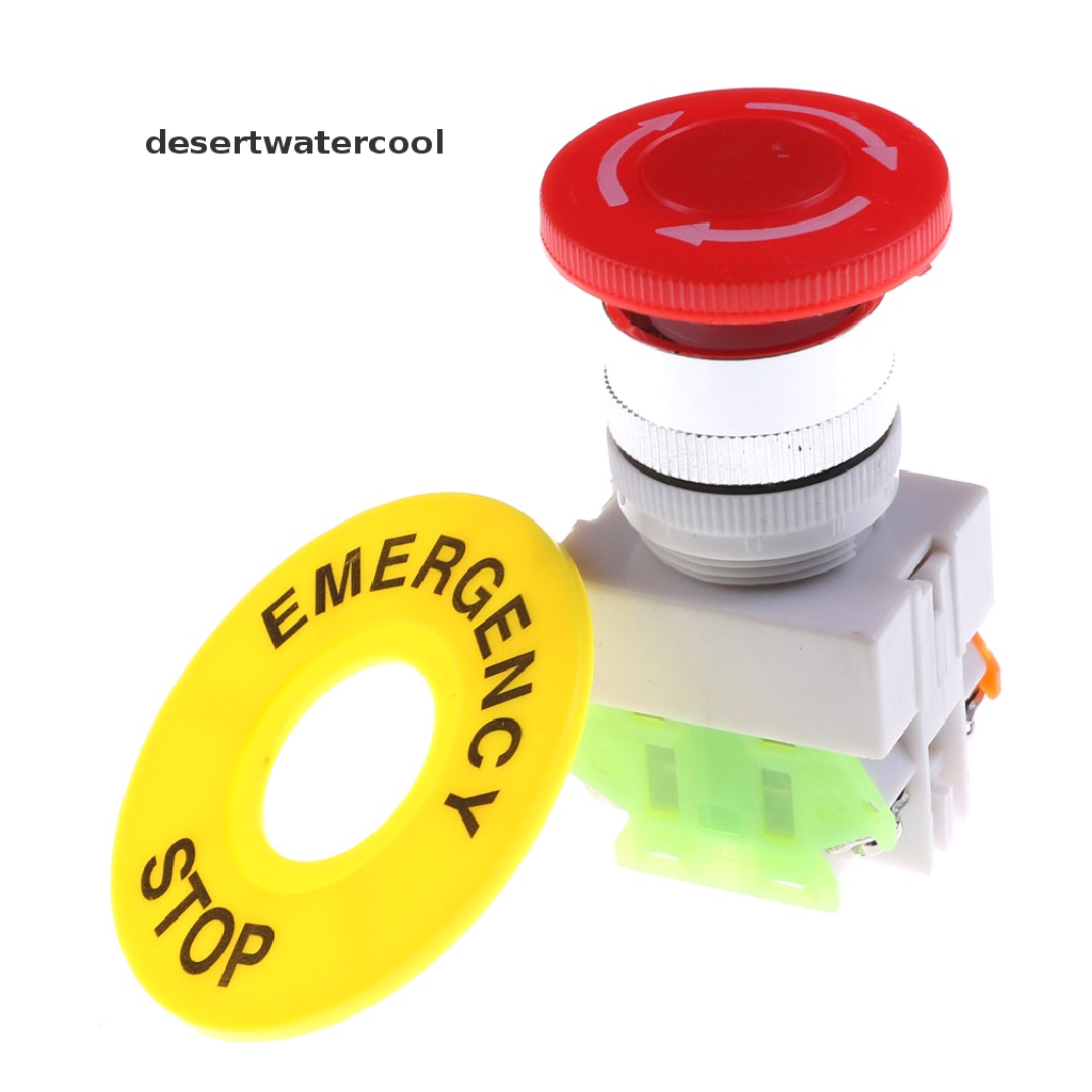 Deid Tutup Jamur Merah 1NO 1NC DPST Emergency Stop Push Button Switch AC 660V 10A Martijn