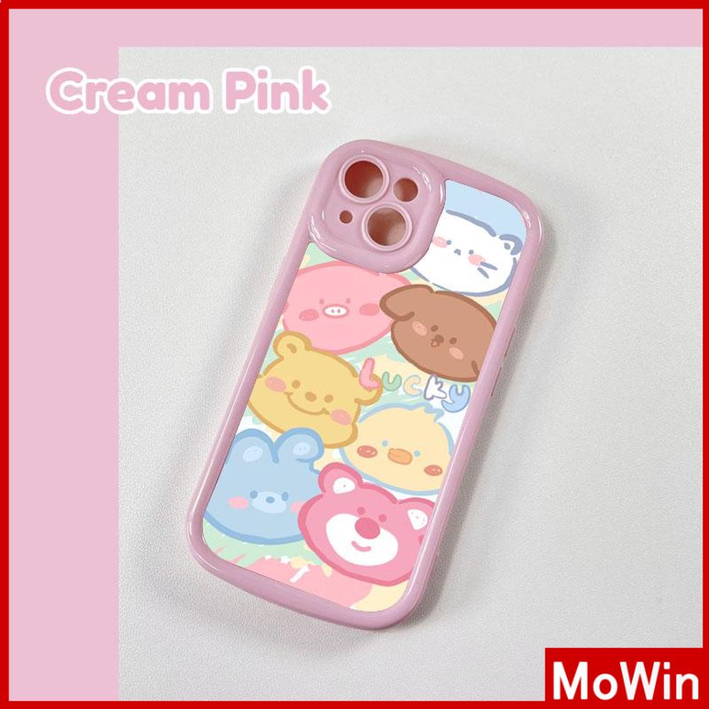 For iPhone 14 Pro Max iPhone Case Cream Pink TPU Soft Case Camera Cover Airbag Shockproof Cute Cartoon Bear Compatible with iPhone 13 Pro max 12 Pro Max 11 Pro Max xr xs max 7Plus
