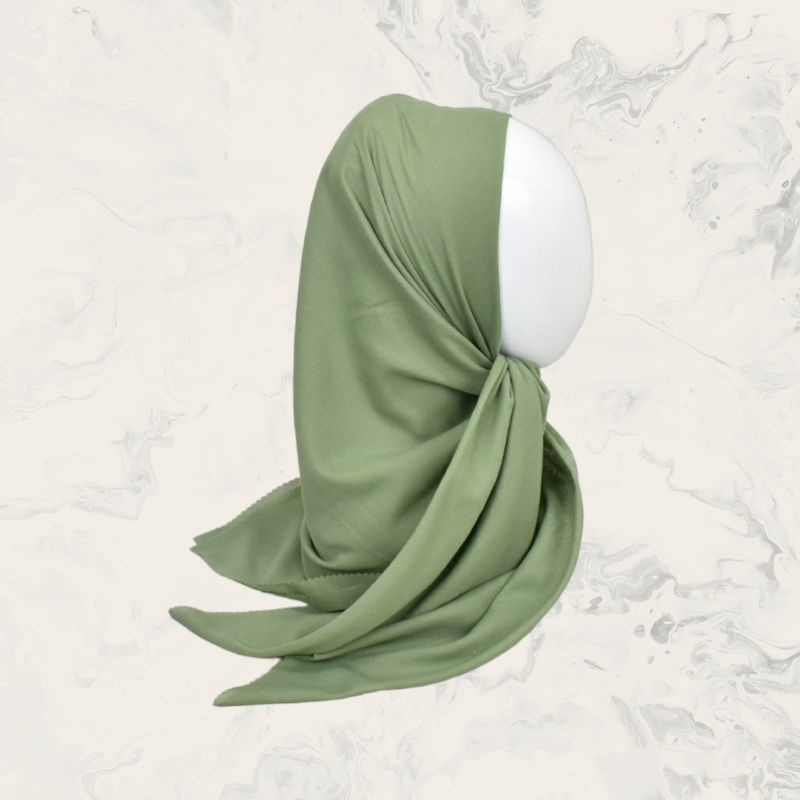 HIJAB VOAL PARIS PREMIUM POLOS SEGIEMPAT WARNA HIJAU SAGE GREEN By Mardhatillah