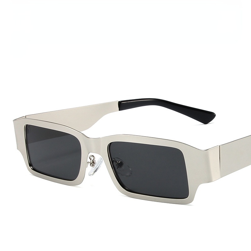 Kacamata Hitam Fashion Square Aesthetic Shades Untuk Wanita/Pria Metal Frame Sunglasses Eyewear