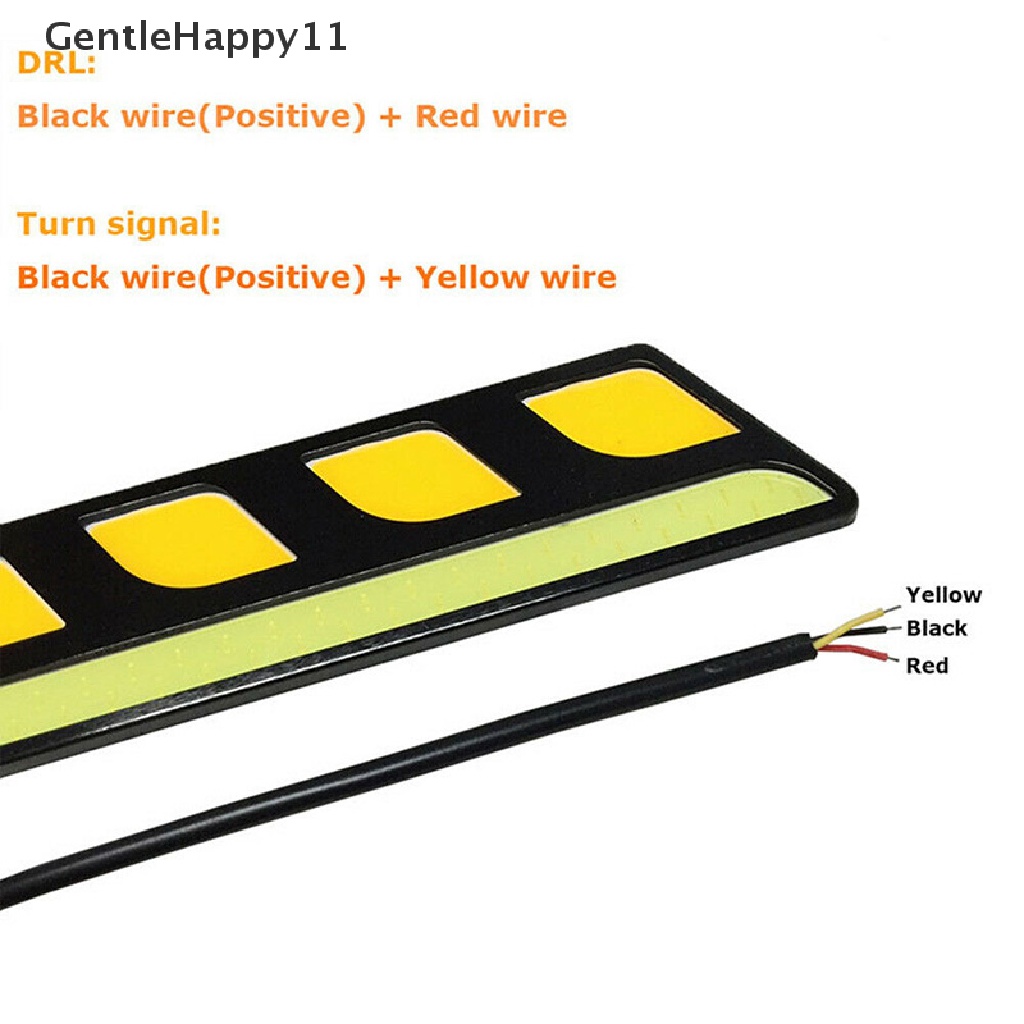 Gentlehappy 1PC LED COB Fog Lamp Mobil Siang Hari Berjalan DRL Tahan Air Dengan Lampu Sein id