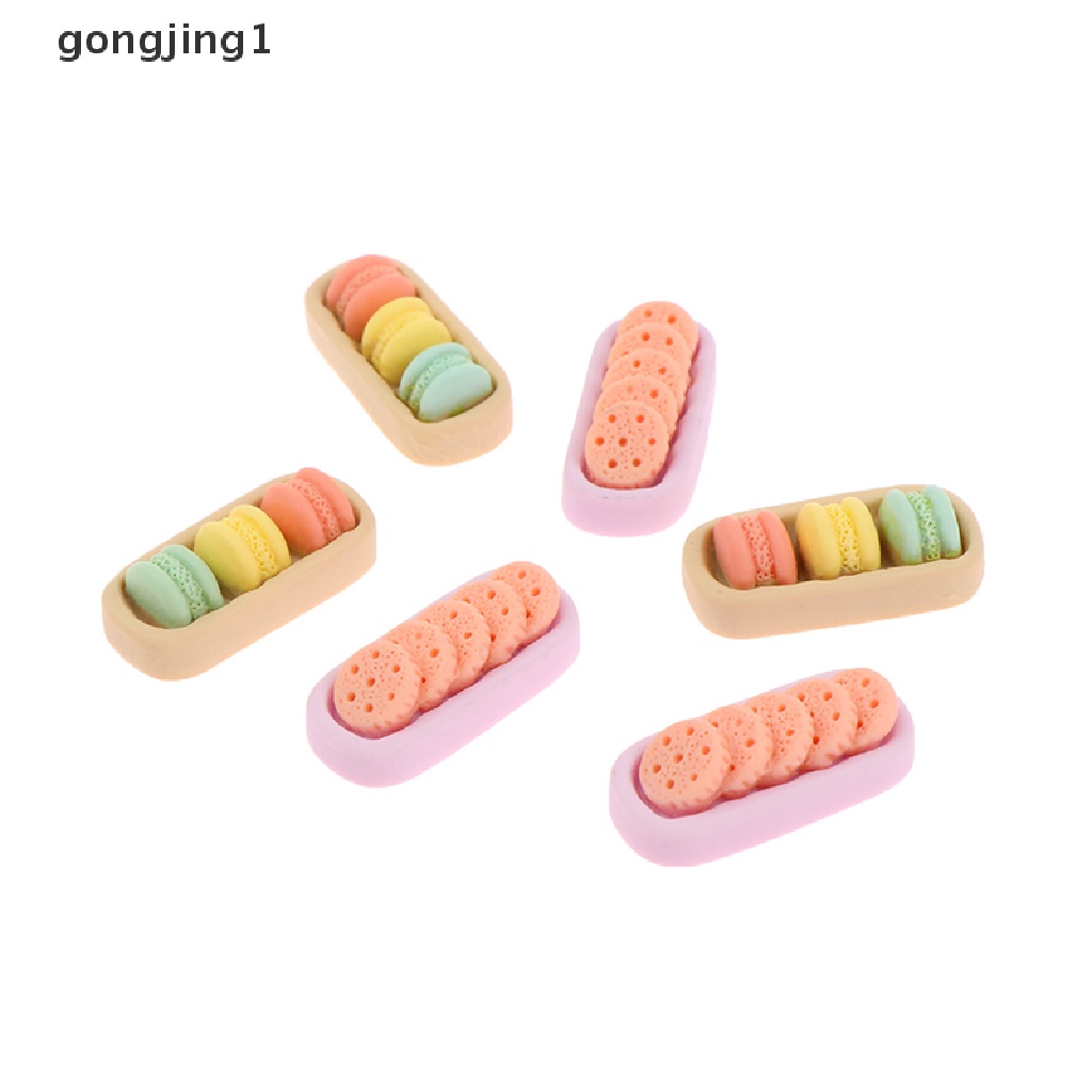 Ggg 10pcs Dekorasi Dapur Rumah Boneka Miniatur Macaroon Makanan Dessert Biskuit Snack Mainan ID