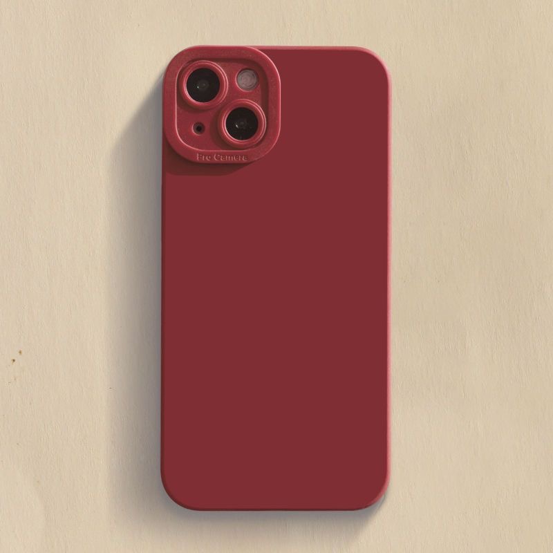 Simple!Pure Wine Red Soft Case HP Samsung Galaxy A70 S20 S21 FE A23 A32 Note20 S8 S9 S10 S10E S23 Ultra Note8 9 10 Note10 Plus A14 4G 5G Pelindung Kamera Casing FTD