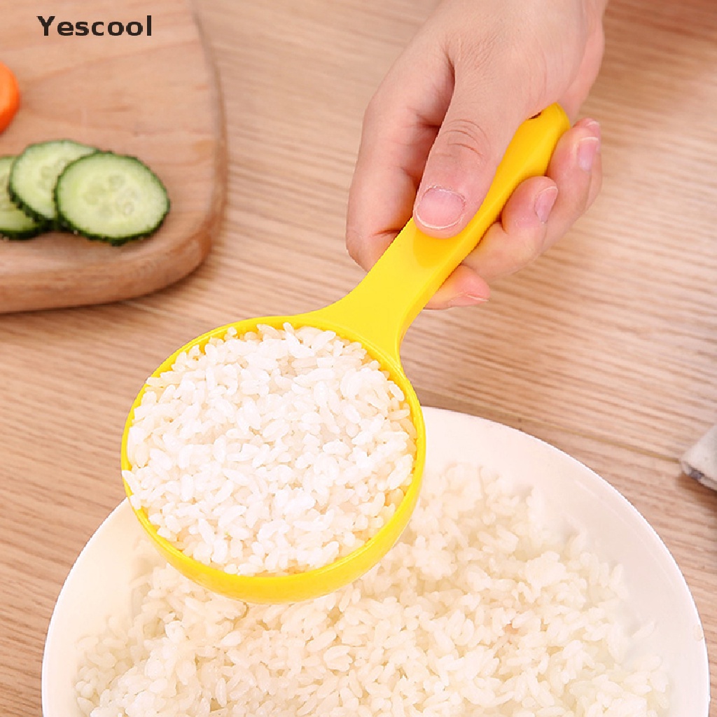 Yescool Bahan Food Grade Portable Cetakan Sendok Nasi Kuning Setengah Lingkaran Rice Ball Mold Rice Ball Spoon Round Sushi Spoon Mold ID