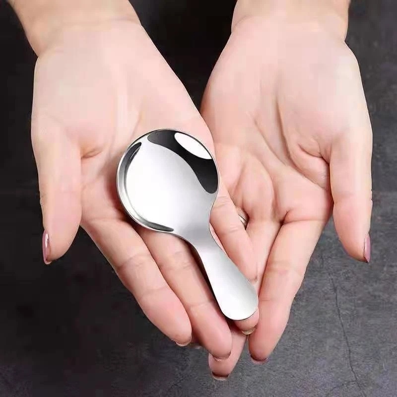 Lucu Tahan Lama304 Sendok Mini Stainless Steel Tahan Lama Es Krim Gula Garam Bumbu Gagang Pendek Teh Kopi Scoop Alat Dapur