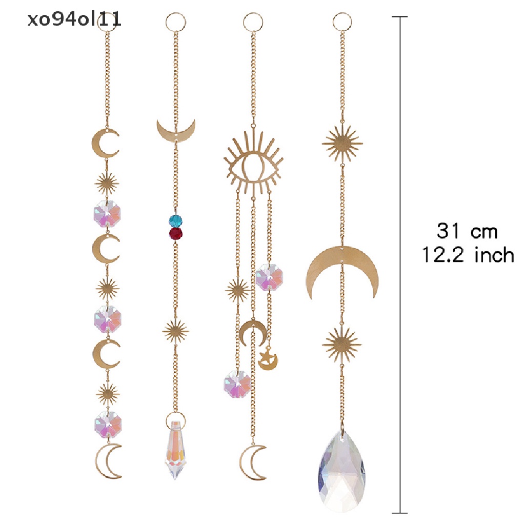 Xo Full Moon Sun Crystal Light Catcher Diy Suncatcher Prisma Pembuat Hujan Gantung OL