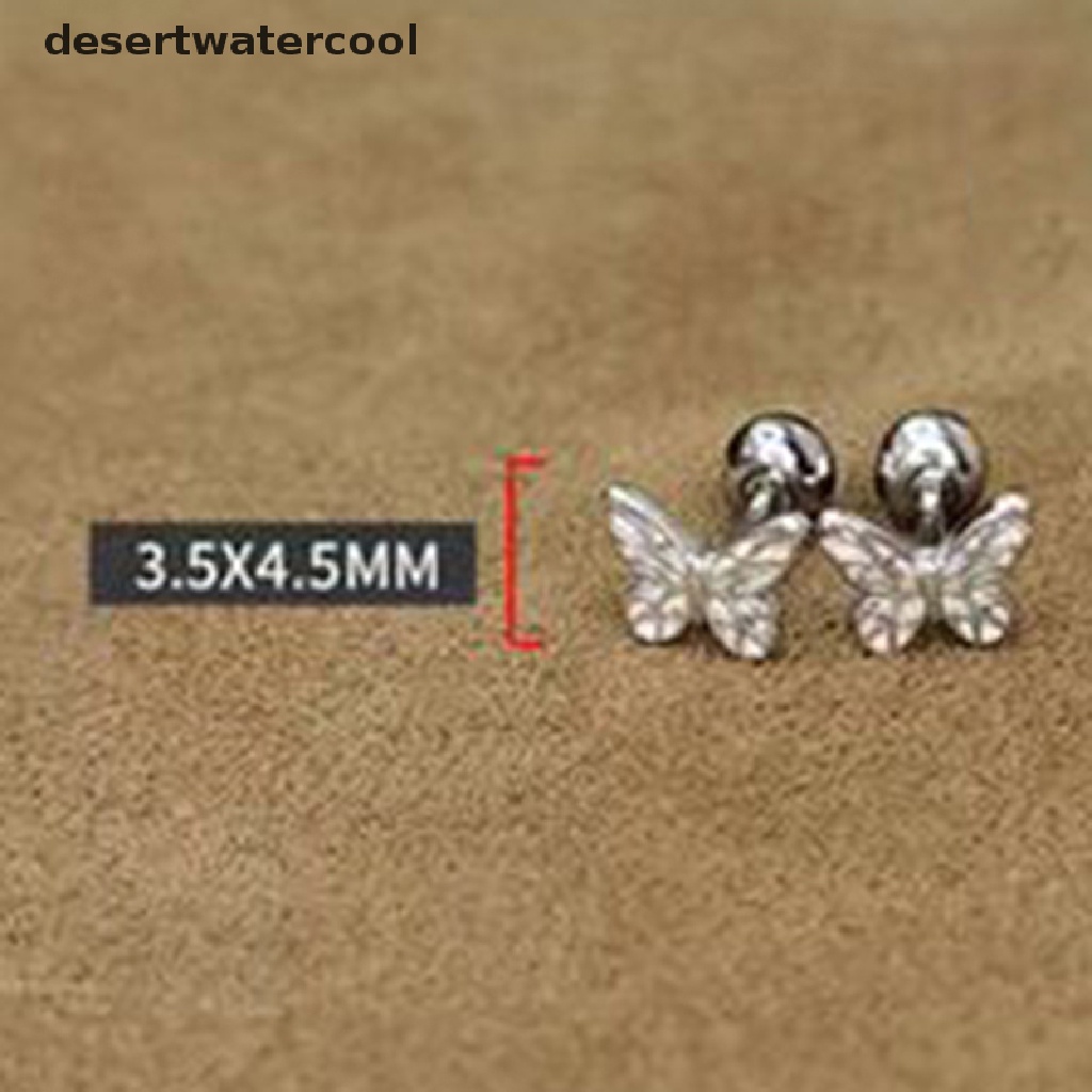 Deid 1pasang Berongga Ikatan Simpul Telinga Tulang Kuku Glossy Kupu-Kupu Spiral Stud Anting Untuk Wanita Perempuan Pesta Pernikahan Baru Perhiasan Halus Hadiah Martijn