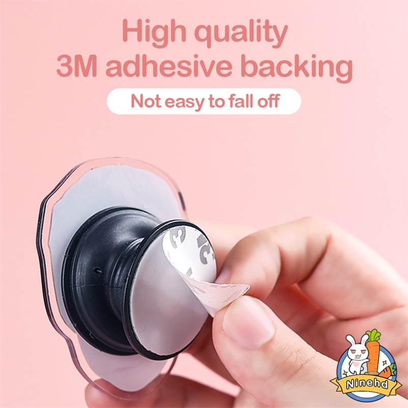 Kartun Lucu 3D Airbag Handphone Stand Phone Holder Transparan Akrilik Teleskopik Adjustable Handphone Grip Stand Holder Bracket Phone Ring Gadget Stand Untuk Semua Case Ponsel