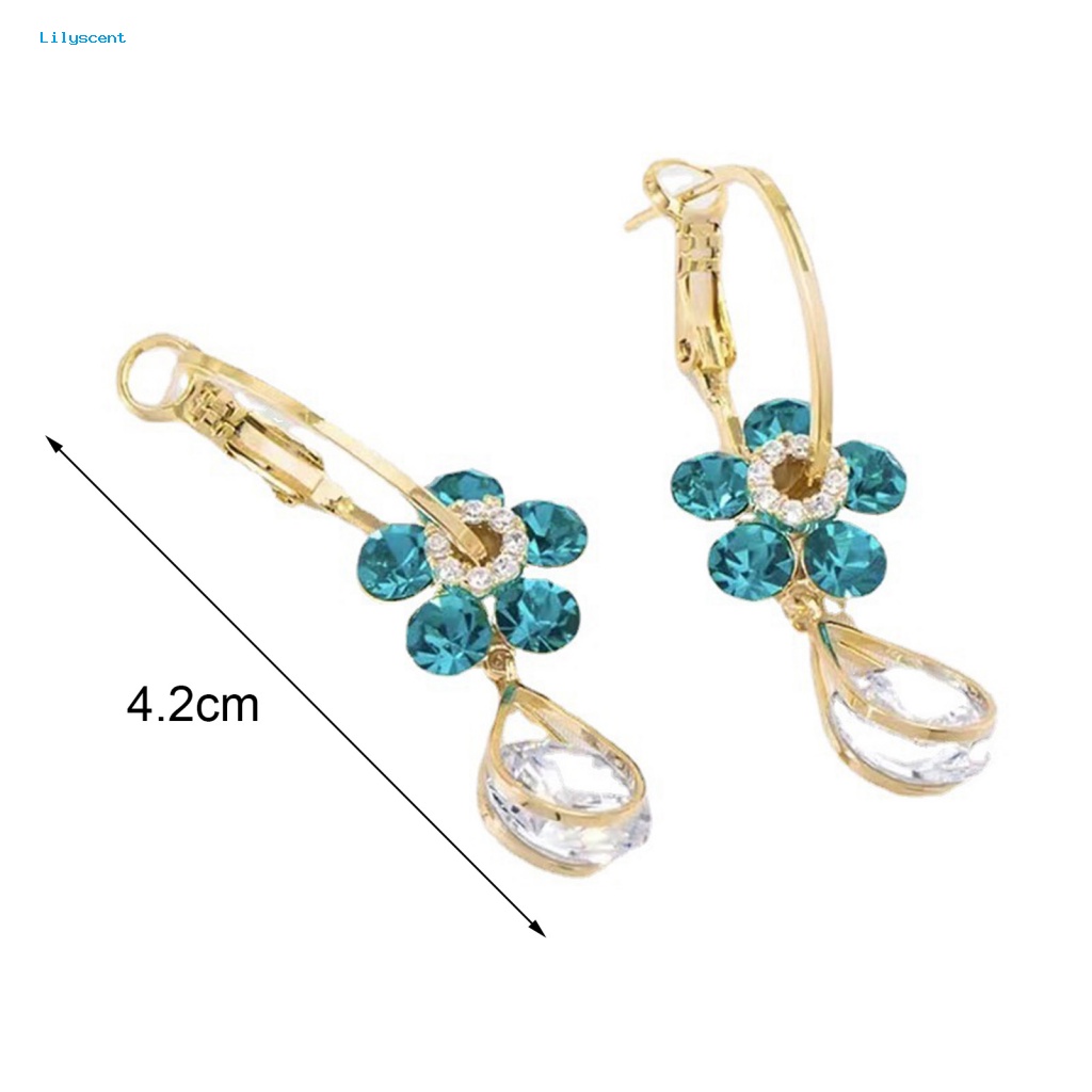 Lilyscent 1pasang Anting Drop Kokoh Aksesoris Pesta Tetes Air Stud Earrings Halus