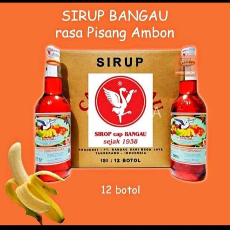 Sirup Cap Bango Rasa Pisang Ambon 1 dus isi 12 botol.