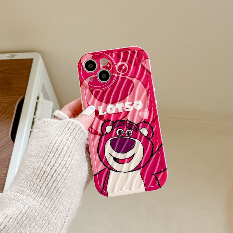 Lovely Strawberry Bear Girl Woman Soft Case HP iP iPhone 7 8 14 + Plus SE 2020 X XS XR Max 11 12 13 Pro Max FTD Wave Casing Apple