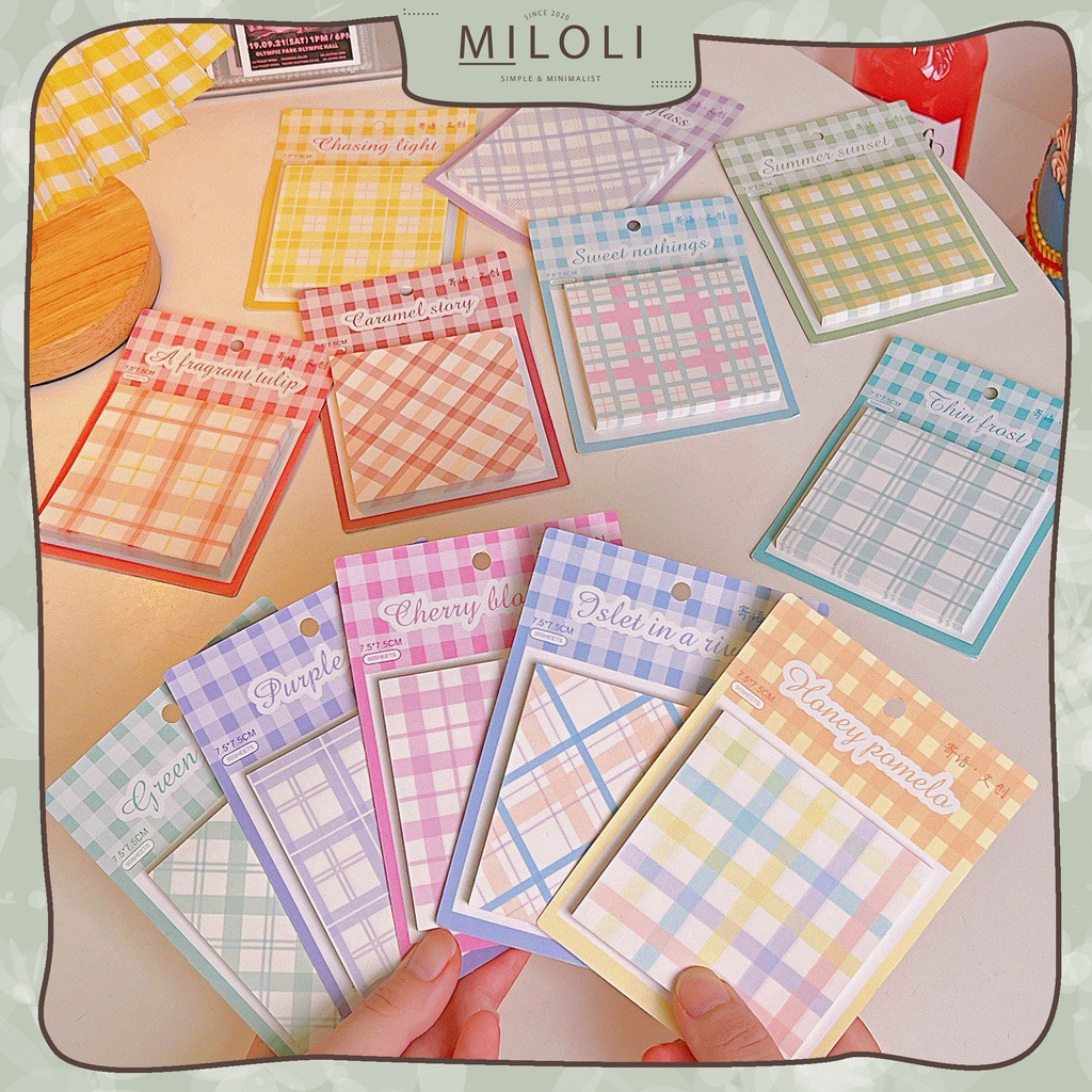 

[MILOLI] 50Lembar MEMO PAD GRID WARNA-WARNI Note Paper Notepad - C0037