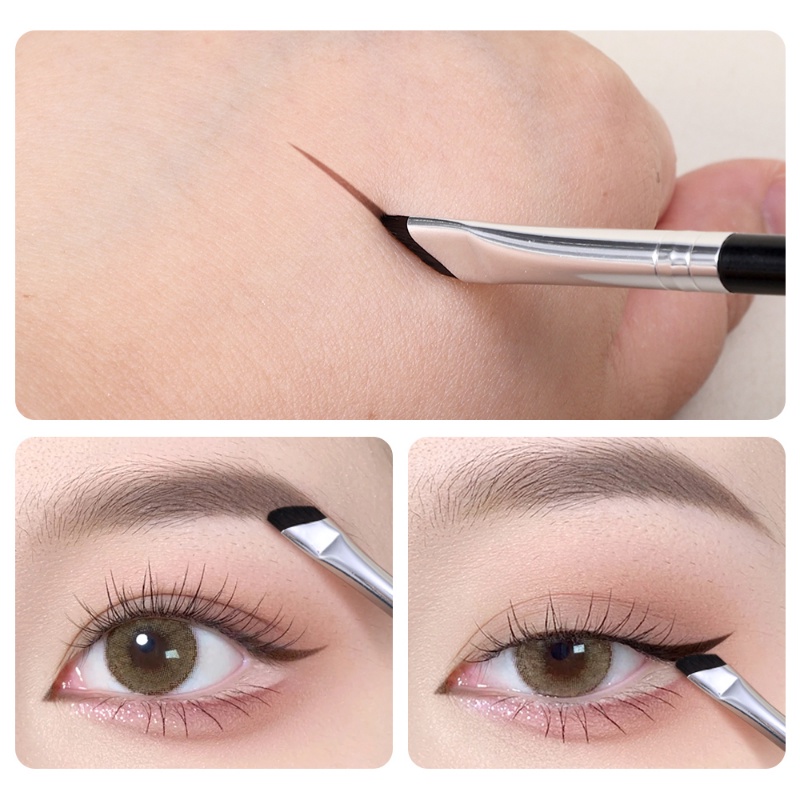 1pc Double-headed Blade Eyeliner Makeup Brush Liquid Eyeliner Brush Ultra Tipis Sudut Miring Kepala Datar Concealer Air Mata Alur Sikat Alis