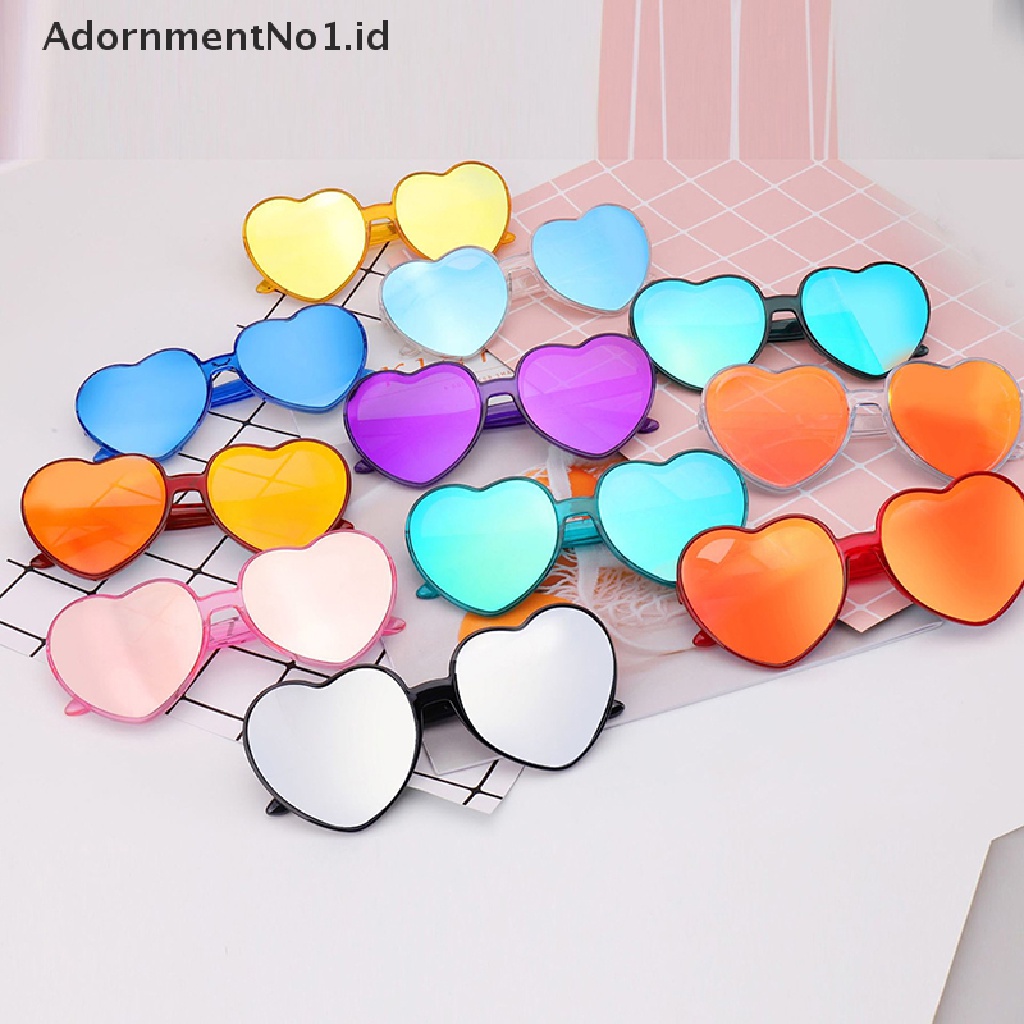 [AdornmentNo1] Cinta Berbentuk Hati Kacamata Wanita Cat Eye Sun Glasses Ladies Sexy Sweet Designer Candy Mirror Lens Eyewear UV400 [ID]