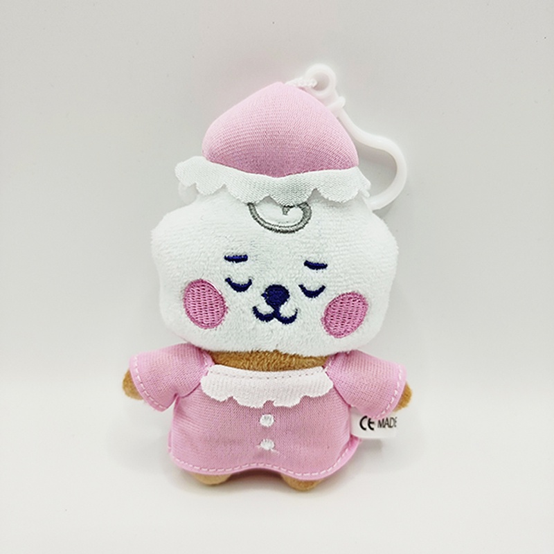 Piyama Kartun KPOP Desain BT21 Mainan Mewah BTS CHIMMY COOKY KOYA RJ SHOOKY TATA Mainan Lembut Boneka Gantungan Kunci 9-12CM