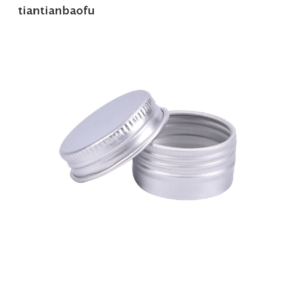 [tiantianbaofu] 10pcs Toples Kaleng Aluminium 5ML Untuk Cream Balm Kuku Wadah Kosmetik Kotak Butik