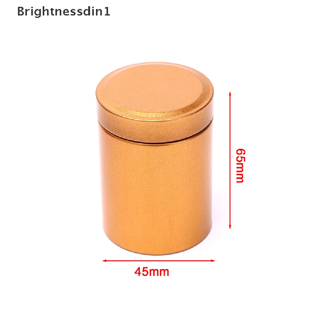 [Brightnessdin1] Portabel Travel Teh Kedap Udara Wadah Bukti Kecil Stash Jar Metal Aluminium Kaleng Butik