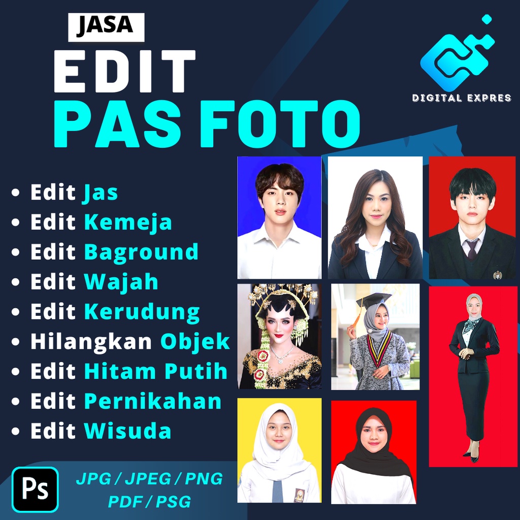 Jasa edit foto / Edit Pas Foto / edit foto jas / edit background / edit foto full body/ edit ganti w