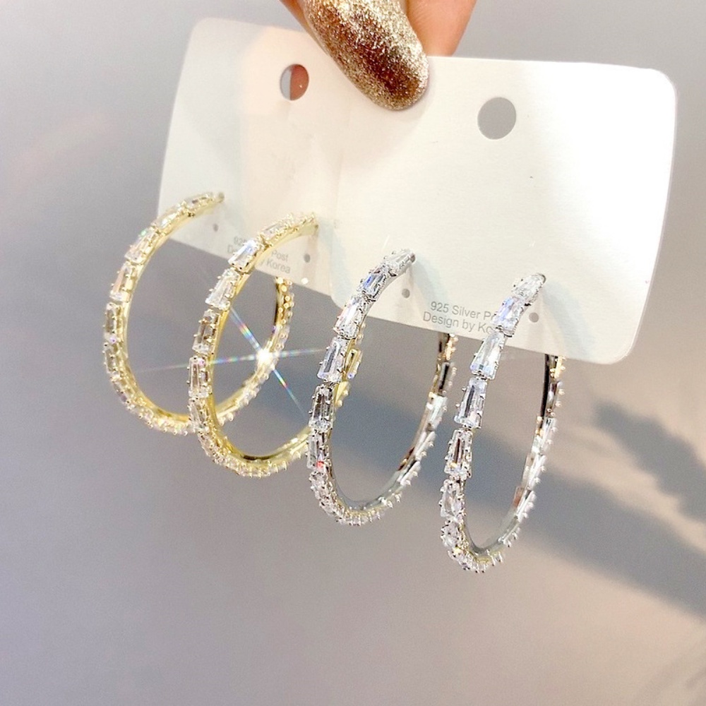 Deartiara Atmosphere Super Sparkling Zircon Ring Earrings Anting Gaya Korea Anting Cincin Pribadi Tren Baru Wanita