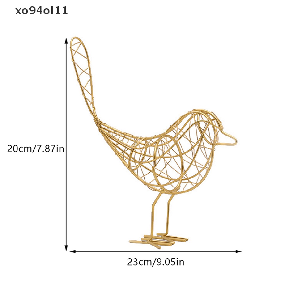 Xo Patung Burung Besi Abstrak Bird Animal Figurine Retro Nordic Dekorasi Rumah OL