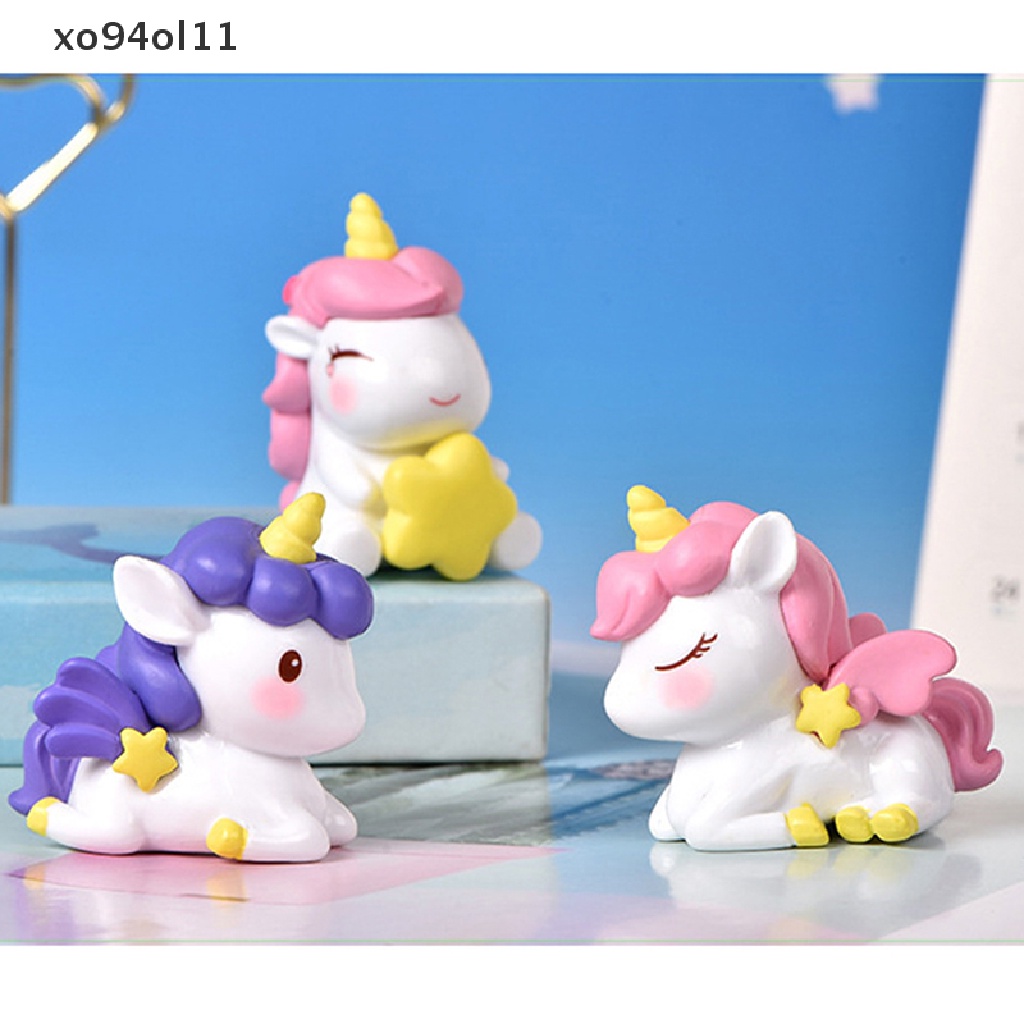 Xo Patung Miniatur Unicorn Lucu Peri Ornamen Taman Kerajinan Lanskap Mikro OL