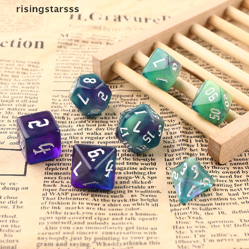 Rsid Span-New 7Pcs /Set Set Dadu Digital Multi Sisi Empat Warna Baru Running Group Game Dice Jelly