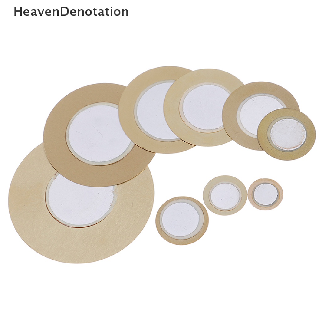 [HeavenDenotation] 10pcs 12-50mm piezo Elemen sounder sensor pad Pemicu Bulat drum disc Tembaga HDV
