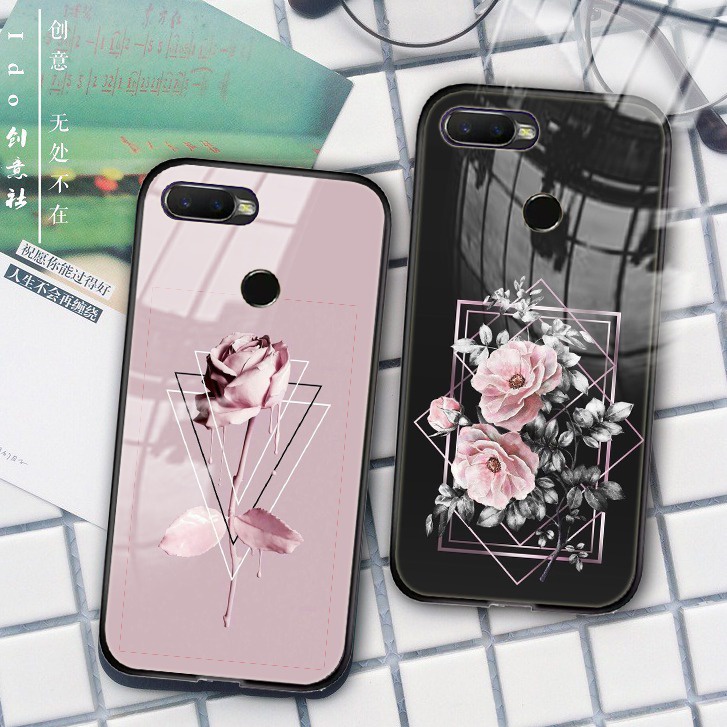 GLASS COD TERMURAH Case Kaca Oppo A7- Oppo A5S - Oppo A12 - Kesing HP - Case HP - Casing HP - Casing
