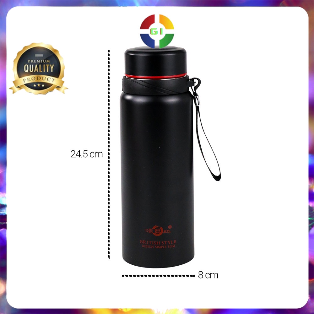 Botol Minum Thermos Stainless Steel 800 ml Black