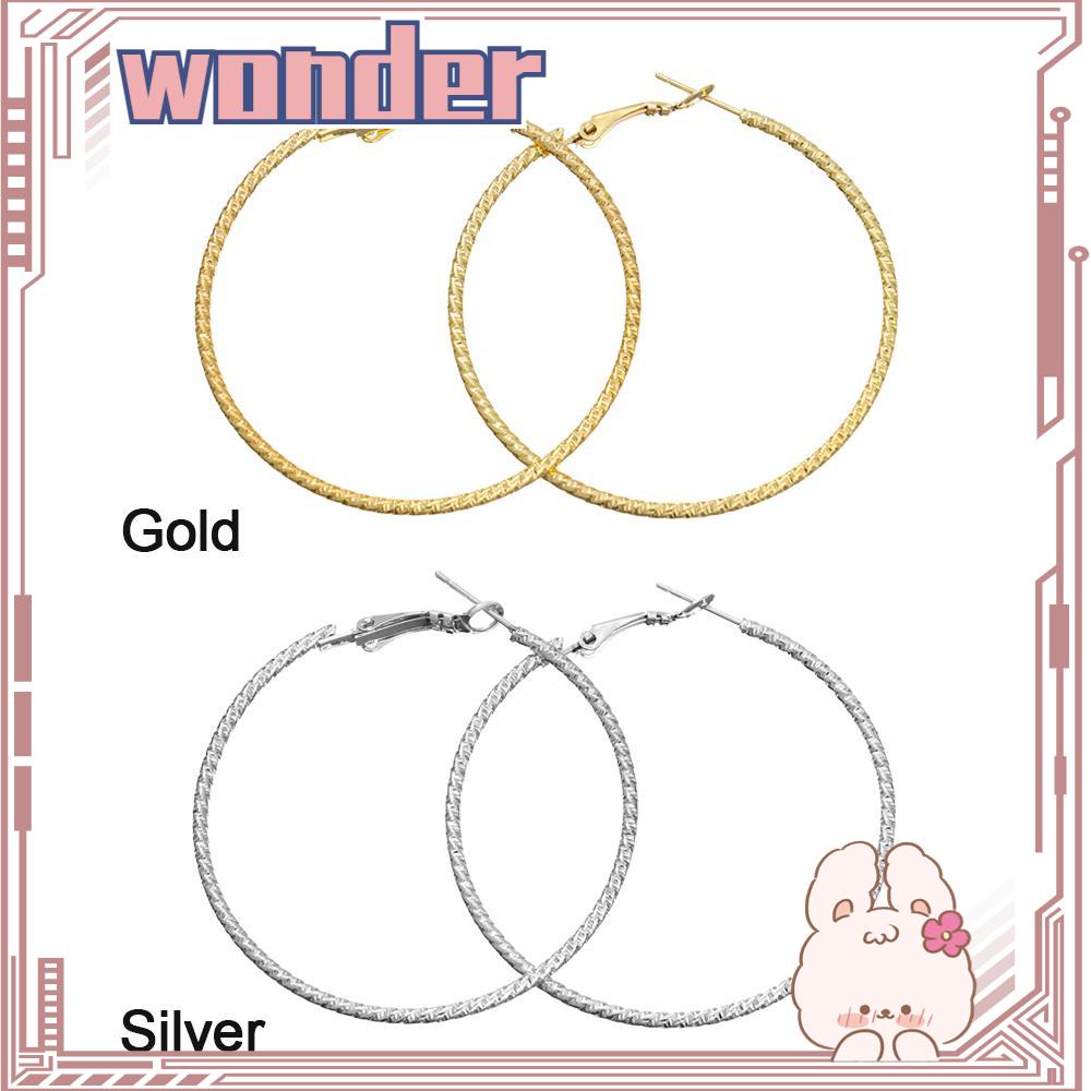 Wonder Round Hoop Earrings Wanita Fashion Pernikahan Pertunangan Lingkaran Besar Elegan Cantik Kristal