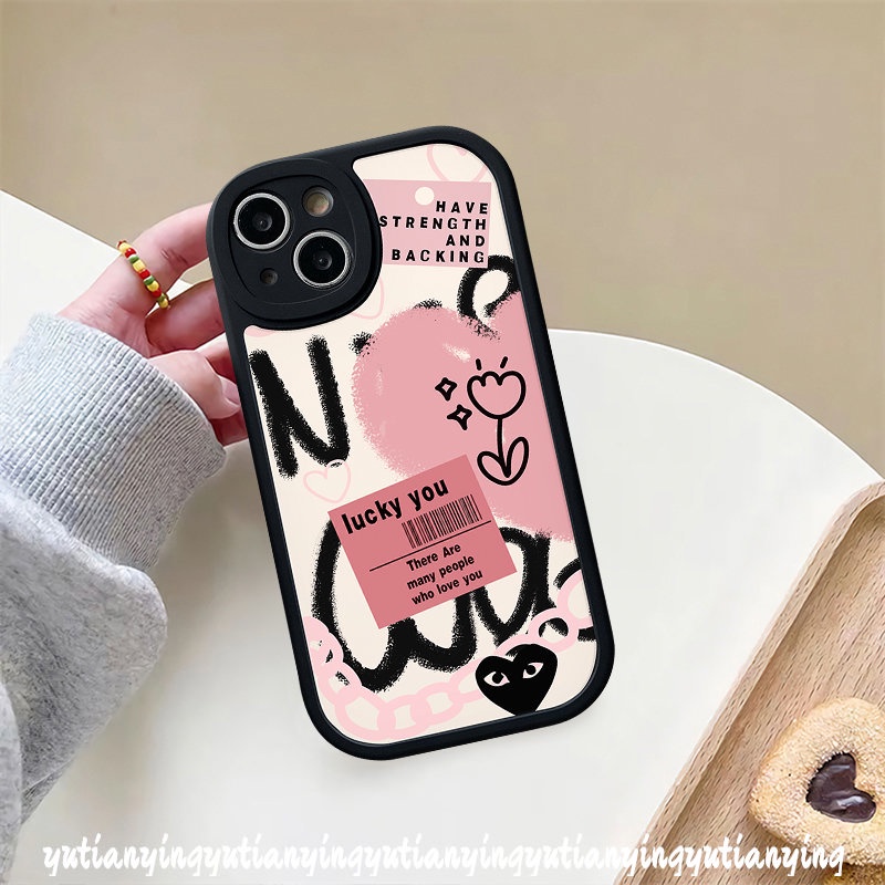 Ins Graffiti Letter Label Love Heart Casing For Infinix Hot 11s 10s 10T Hot 9 10 11 Play Hot 10 Lite Infinix Note 8 Smart 5 6 Trendy Brand Comme des Garcons Soft Tpu Cover