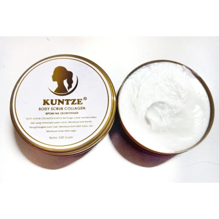 (UMU SUPPLIER) BPOM KUNTZE BODY SCRUB COLLAGEN LULUR PEMUTIH BADAN PERMANEN LULUR BIBIT COLLAGEN