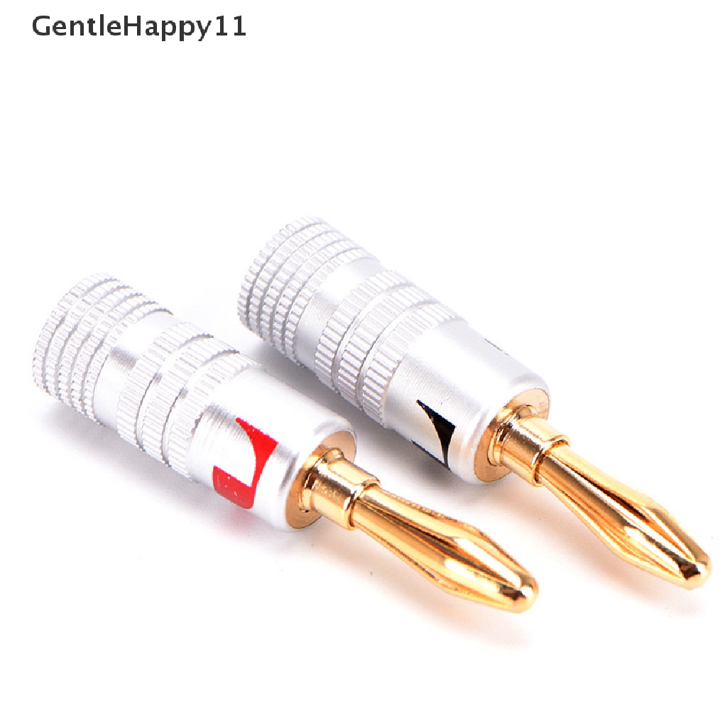 Gentlehappy 10Pcs Nakamichi Konektor Banana Plug Speaker Tembaga Lapis Emas id